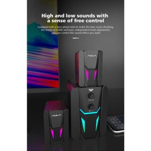 AULA N-189 Gaming Speaker 2.1 with Subwoofer Power Bass RGB Lighting Effect